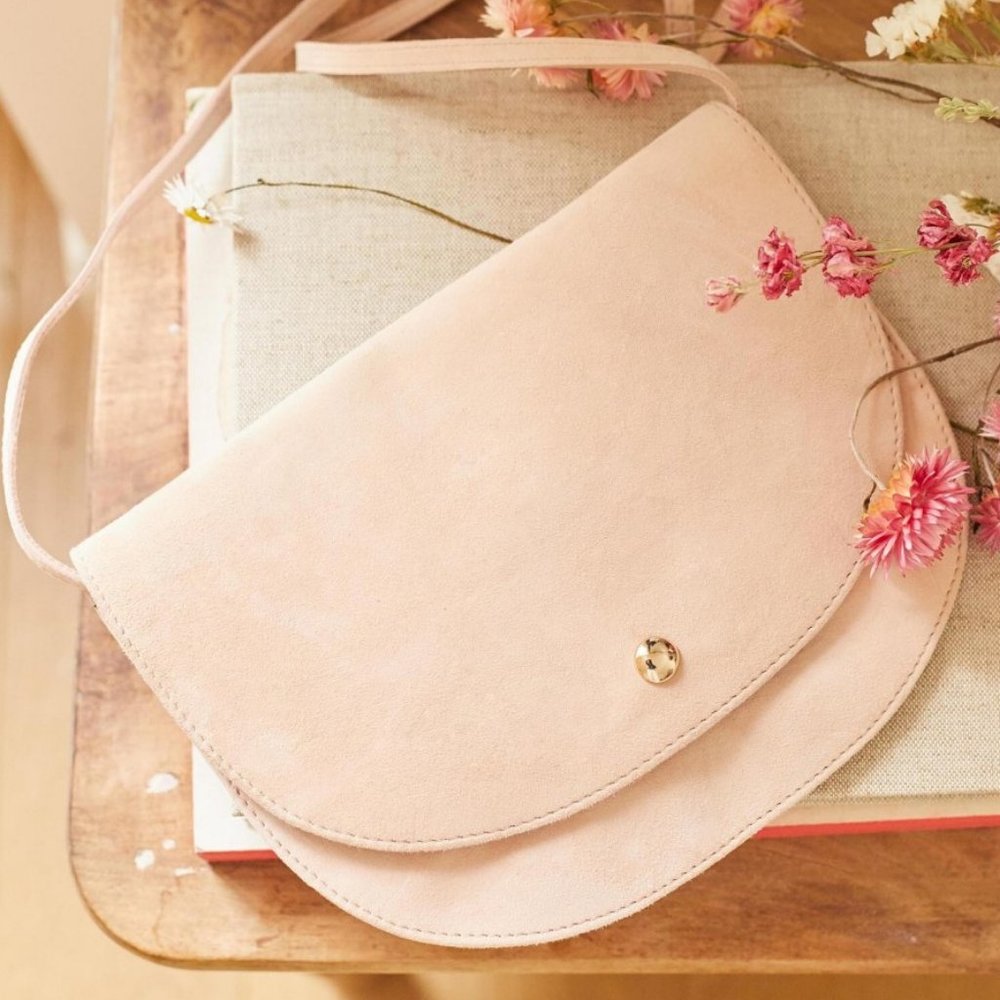 Sezane Ernest clutch in Blush Nude NWOT